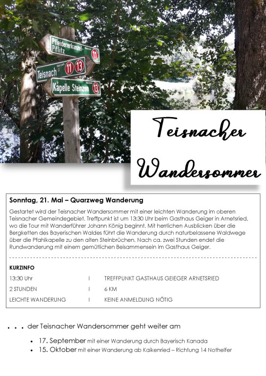 Teisnacher Wandersommer